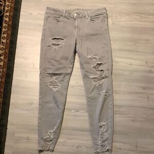 American Eagle Outfitters Gray Leggings with Stretch Fit